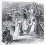 Illustration of Druid Throwing Mistletoe by Anonymous