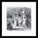 Illustration of Druid Throwing Mistletoe by Anonymous