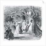 Illustration of Druid Throwing Mistletoe by Anonymous