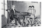 Depiction of Siamese Twins Playing Chess by Anonymous