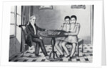 Depiction of Siamese Twins Playing Chess by Anonymous