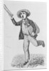 Woodcut of Newsboy Selling Papers by Anonymous