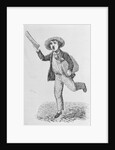 Woodcut of Newsboy Selling Papers by Anonymous