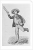 Woodcut of Newsboy Selling Papers by Anonymous