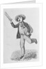 Woodcut of Newsboy Selling Papers by Anonymous