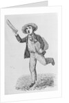 Woodcut of Newsboy Selling Papers by Anonymous