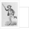 Woodcut of Newsboy Selling Papers by Anonymous