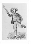 Woodcut of Newsboy Selling Papers by Anonymous
