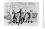 Painting of Italians Writing "Viva Verdi" on a Wall by Anonymous