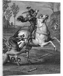 Illustration Showing Saint Georges Slaying Dragon to Protect Damsel by Anonymous