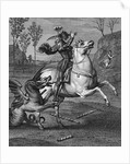 Illustration Showing Saint Georges Slaying Dragon to Protect Damsel by Anonymous