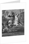Illustration Showing Saint Georges Slaying Dragon to Protect Damsel by Anonymous