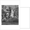 Illustration Showing Saint Georges Slaying Dragon to Protect Damsel by Anonymous