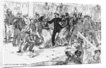 Woodcut Depicting Brawl in Baxter Street by Anonymous