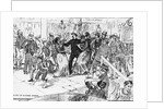 Woodcut Depicting Brawl in Baxter Street by Anonymous