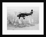 Airplane Flying Near Manhattan by Anonymous