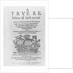 Title of Captain John Smith's True Relation by Anonymous