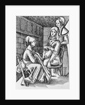 Drawing Depicting Midwife Assisting a Mother to Be by Anonymous