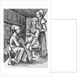 Drawing Depicting Midwife Assisting a Mother to Be by Anonymous