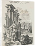 Print Depicting Semiramis with Blueprints by Anonymous