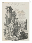 Print Depicting Semiramis with Blueprints by Anonymous