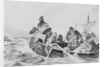 Leif Erickson in Watercraft with Others by Anonymous