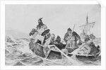 Leif Erickson in Watercraft with Others by Anonymous