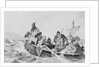 Leif Erickson in Watercraft with Others by Anonymous
