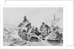 Leif Erickson in Watercraft with Others by Anonymous