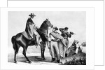 Drawing of South American Gauchos on the Range by Anonymous