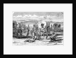 Covered Wagon Train Encampment by Anonymous