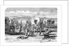 Covered Wagon Train Encampment by Anonymous