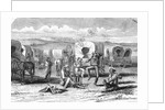 Covered Wagon Train Encampment by Anonymous
