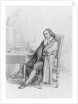 Mathematician Blaise Pascal Sitting at Work Table by Anonymous