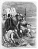King Canute at Seashore with His Courtiers by Anonymous