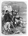King Canute at Seashore with His Courtiers by Anonymous