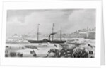 Steamship Sailing from Docks by Anonymous