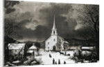 American Country Church in Winter by Anonymous