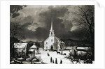 American Country Church in Winter by Anonymous