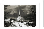 American Country Church in Winter by Anonymous