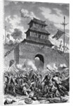 French and English Armies Battling by Anonymous