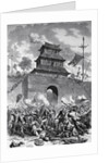 French and English Armies Battling by Anonymous