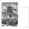French and English Armies Battling by Anonymous