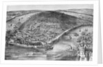 19th Century Print of Bird's-Eye View of Manhattan by Anonymous