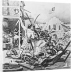 19th-Century Illustration of the Battle at the Alamo by Anonymous