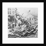19th-Century Illustration of the Battle at the Alamo by Anonymous