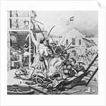 19th-Century Illustration of the Battle at the Alamo by Anonymous