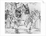 Drawing of Bridget Bishop Being Hanged for Witchcraft by Anonymous