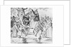 Drawing of Bridget Bishop Being Hanged for Witchcraft by Anonymous