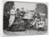 Portrait of Gustave Eiffel and Family Members on Lawn by Anonymous